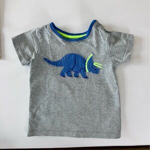 Mini Boden Triceratops Appliqué Top - Size 12-18m